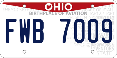 OH license plate FWB7009