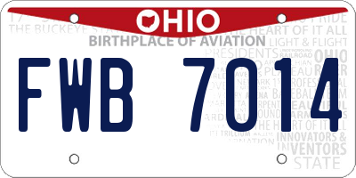 OH license plate FWB7014