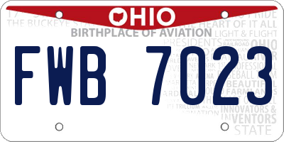 OH license plate FWB7023