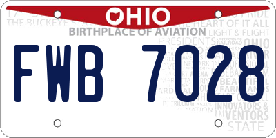 OH license plate FWB7028