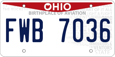 OH license plate FWB7036