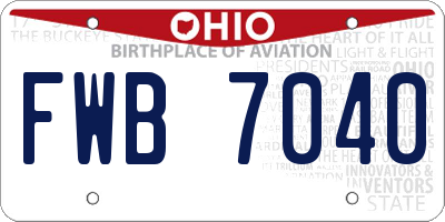 OH license plate FWB7040