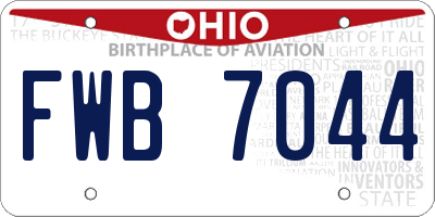 OH license plate FWB7044