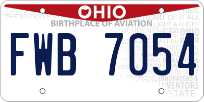 OH license plate FWB7054