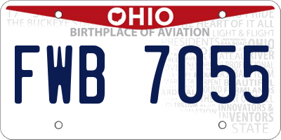 OH license plate FWB7055