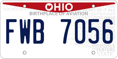 OH license plate FWB7056