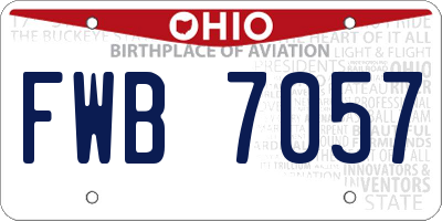 OH license plate FWB7057