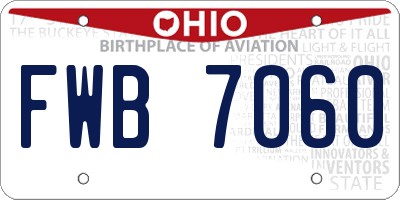 OH license plate FWB7060