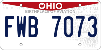 OH license plate FWB7073