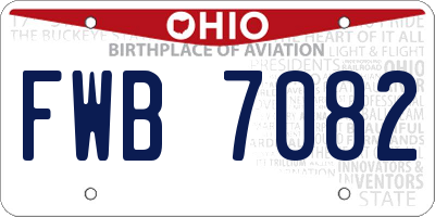 OH license plate FWB7082