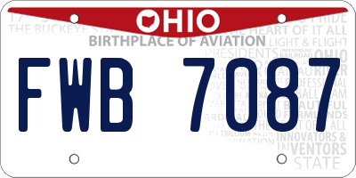 OH license plate FWB7087