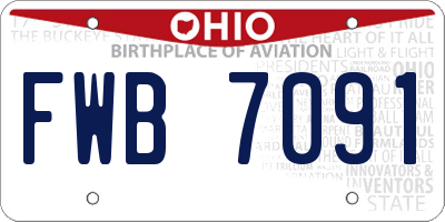 OH license plate FWB7091