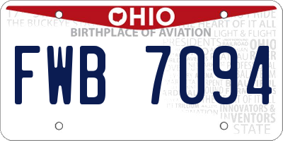 OH license plate FWB7094