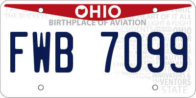 OH license plate FWB7099