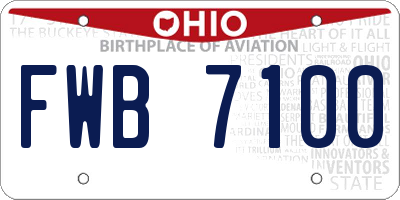 OH license plate FWB7100