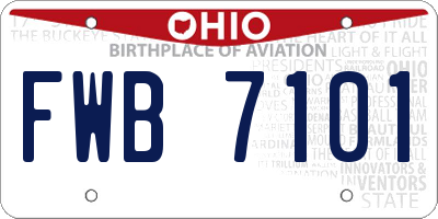 OH license plate FWB7101