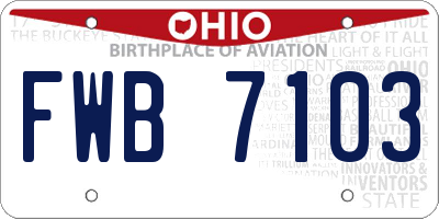 OH license plate FWB7103