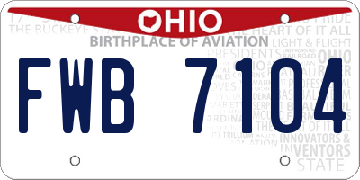 OH license plate FWB7104