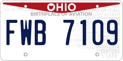 OH license plate FWB7109