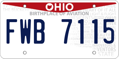 OH license plate FWB7115