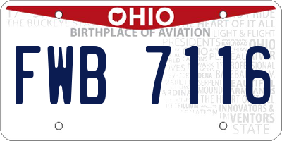 OH license plate FWB7116