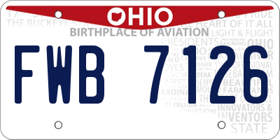 OH license plate FWB7126