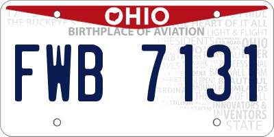 OH license plate FWB7131