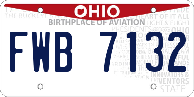 OH license plate FWB7132