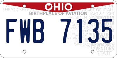 OH license plate FWB7135