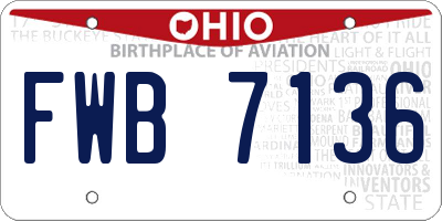 OH license plate FWB7136