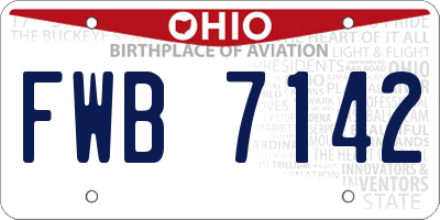 OH license plate FWB7142
