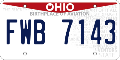 OH license plate FWB7143