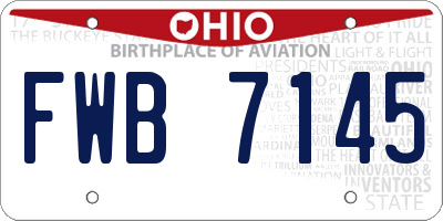 OH license plate FWB7145