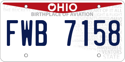 OH license plate FWB7158
