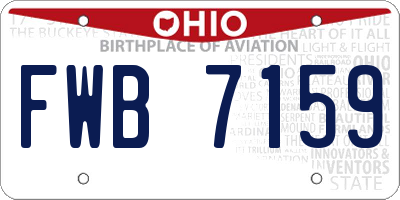 OH license plate FWB7159