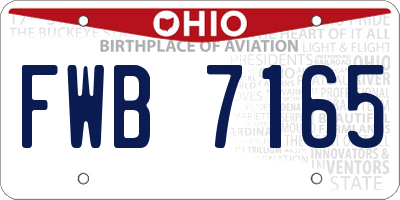 OH license plate FWB7165