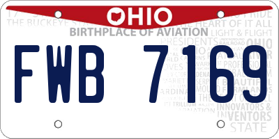 OH license plate FWB7169