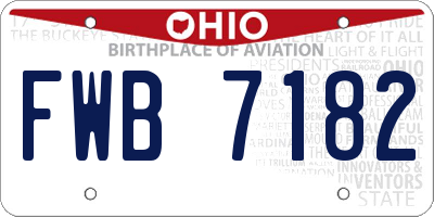 OH license plate FWB7182