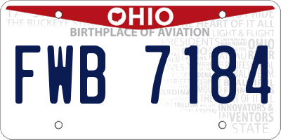 OH license plate FWB7184