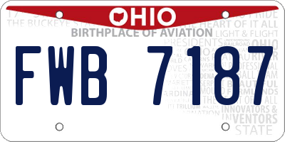 OH license plate FWB7187