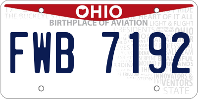 OH license plate FWB7192