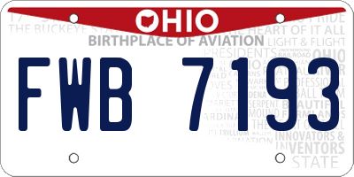 OH license plate FWB7193