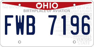 OH license plate FWB7196