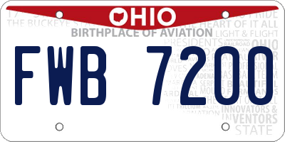 OH license plate FWB7200
