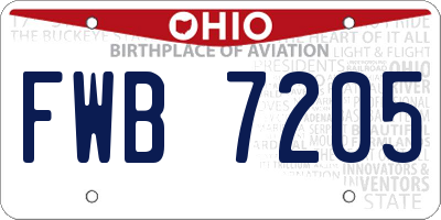 OH license plate FWB7205