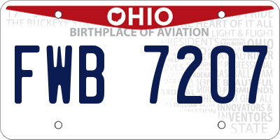 OH license plate FWB7207