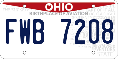 OH license plate FWB7208
