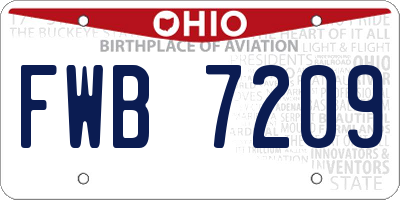 OH license plate FWB7209