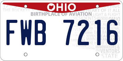 OH license plate FWB7216