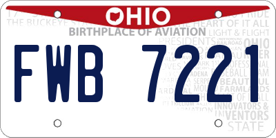 OH license plate FWB7221